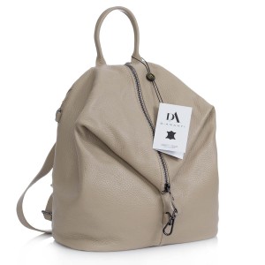 Rucsac dama din piele naturala DiAmanti Zanella Taupe Chiaro